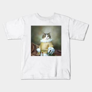 The Felinius Knight of the Crown Vintage Painting Kids T-Shirt